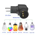 thumbnail image 4 of LAICAIW Plug in Light Socket [2-Pack], Outlet to Socket Adapter, 360° Rotatable Plug with On/Off Switch, ETL Listed, Black, 4 of 6