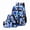 blue, variant on 3 in 1 Geometric Camo Nylon Backpack Set, Lightweight Water Resistant Multi-Pocket Daypack with Matching Crossbody Bag & Mini Storage Pouch for Women Daily Commute Outdoor Travel