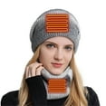 thumbnail image 5 of Wmkox8yii USB Heating Scarf Hat Set For Women Heated Beanie Hat and Neck Warmer Set 2-in-1 Warm Scarf Pom Knit Hat USB Heated Hat Scarf Set for Skiing Cycling, 5 of 8