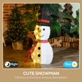 thumbnail image 4 of Outsunny Light Up Snowman Christmas Decoration with 56 LED Lights White, 4 of 10