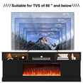 thumbnail image 4 of HARIPUL 70" 3-Sided Fireplace TV Stand for TVs Up to 80", Entertainment Center with 34" Electric Fireplace，APP Control Led Light TV Consoles for Living Room, Black, 4 of 7
