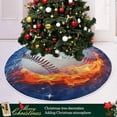 thumbnail image 6 of FMSHPON Fire Water Baseball Xmas Christmas Tree Skirt Stand Mat for Holiday Party Decoration Indoor Outdoor 36 inches, 6 of 6