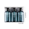 thumbnail image 4 of Injueey Paquete de 3 botellas de viaje PET 300ml Dispensador de gel de ducha recargable vacío Boca ancha Reutilizable Gel de baño Contenedor de cocina Juegos de accesorios de baño Gris Azul Injueey HA012723-02, 4 of 6