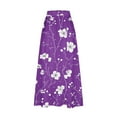 thumbnail image 5 of Women's Printed Elastic Waistband Pleated Pocket Skirt With Mid Calf Skirt Purple XXXXL, 5 of 5