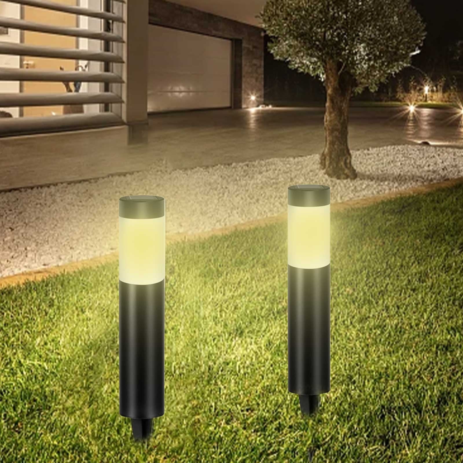 COM1950s Solar Pathway Lights Outdoor | Bright Solar Garden Lights | 15 Hrs Dusk To Dawn Solar Yard Lights for Lawn,Walkway,Driveway | Luxury Landscape Path Lights | Auto On/Off,Waterproof