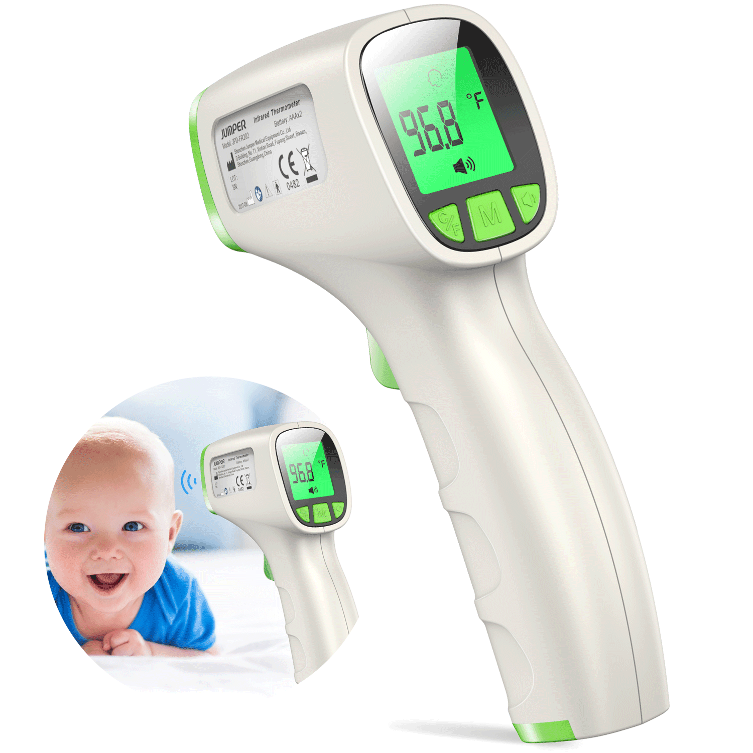 Digital Infrared Thermometer Non-Contact,Professional Precision Digital Thermometer for Baby Kids,˚C Fast Delivery Forehead Thermometer for Adults ˚F Adjustable with Fever Alert 