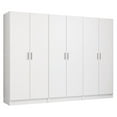 thumbnail image 3 of Madesa 6 Doors Storage Cabinet with Ample Shelves Space 94 Inch Utility Armoire Closet Entryway and Bedroom Organization Unit - White, 3 of 10