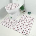 thumbnail image 2 of White Cow Black Spot Bow Pattern Bathroom Rugs Sets 3 Piece,Toilet Cover Set,Absorbent Non Slip Bathroom Mats Sets with U-Shaped Contour Rug Toilet Rug Set, 2 of 5