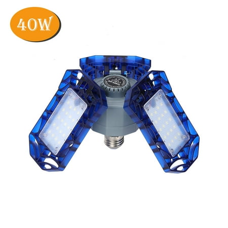

360 Degrees Triple Garage Light Indoor Folding Garage Lamp Waterproof Foldable LED Light 40W