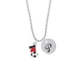 thumbnail image 2 of Delight Jewelry Silvertone I love Soccer - Red Heart Silvertone Script Initial Disc - P - Charm Necklace, 20"+3", 2 of 4