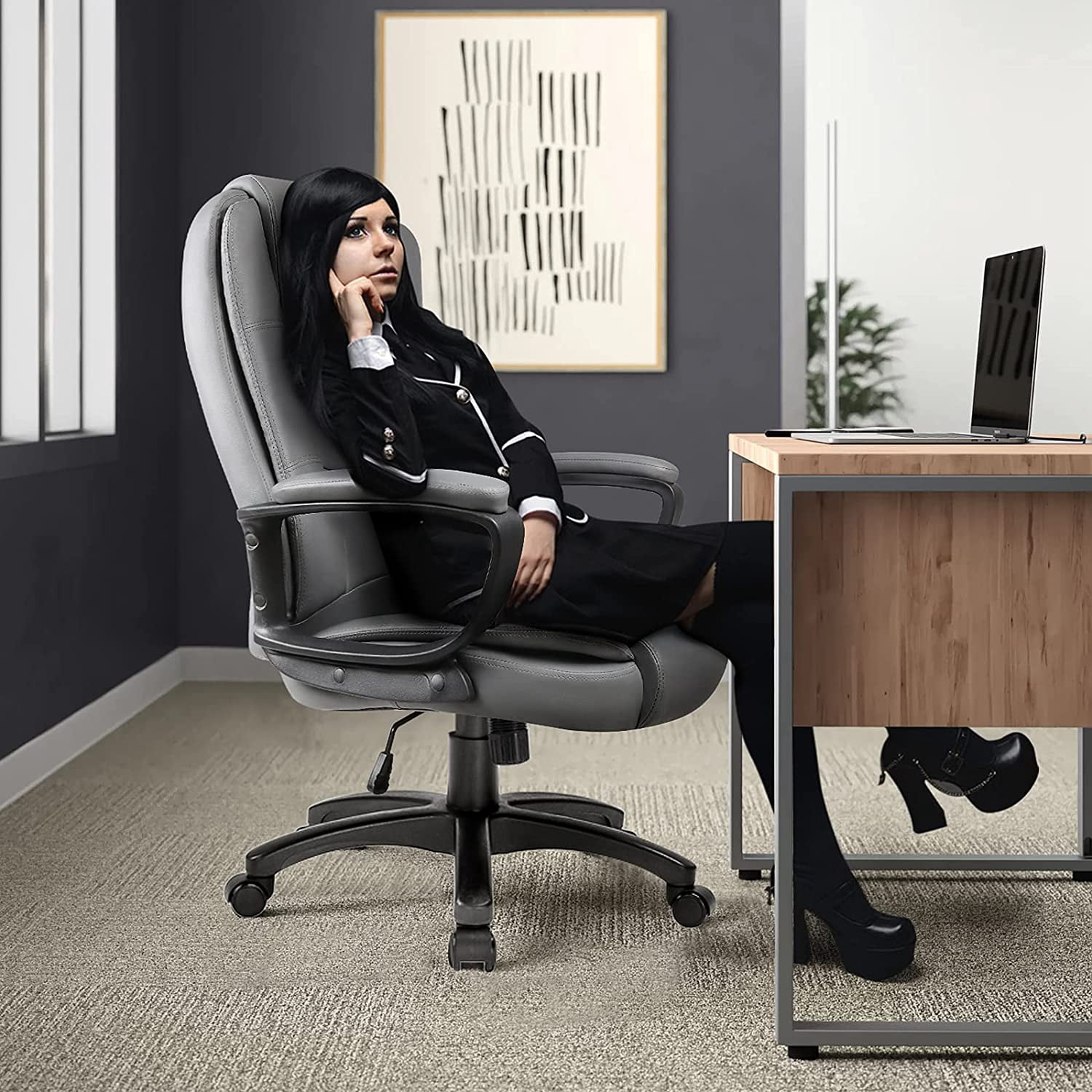 Bossin Big and Tall Home Office Computer chair for Adults, High Back Desk Chair for Heavy Duty 400 LBS