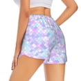 thumbnail image 3 of Goofa Rainbow Scales Printed Women 2 in 1 Running Shorts,Quick Dry Athletic Workout Shorts,High Waisted Athletic Shorts with Liner Pockets-Small, 3 of 9