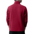 thumbnail image 5 of Handshe Men's Casual Long Sleeve Shirts, Solid Color Fleece-Lined Heavyweight Warm Half Zip Tops, Stand Collar Outdoor Winter Wear for Hiking Camping,Plus Size, 5 of 6