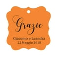 thumbnail image 1 of Darling Souvenir Wedding Favor Tag Grazie Wedding Thank You Gift Custom Hang Tags-Orange-50 Tags, 1 of 1