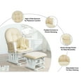 thumbnail image 4 of Brisbane Nursery Glider & Ottoman Set - Reclining Glider Rocker Chair for Breastfeeding, Maternity, & Comfort, White,Gray-Cushion Color:Cream,Finish:White, 4 of 11