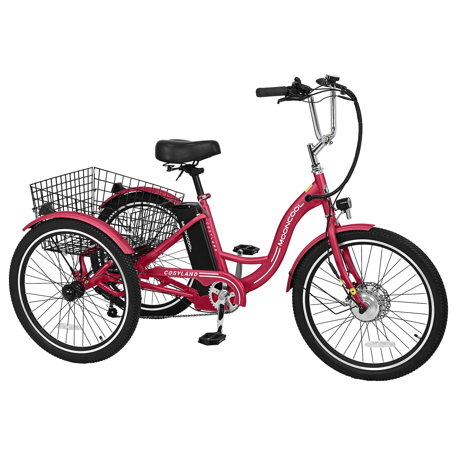 Lilypelle Electric Tricycle 3 Wheel Motorized Bicycle with 350W