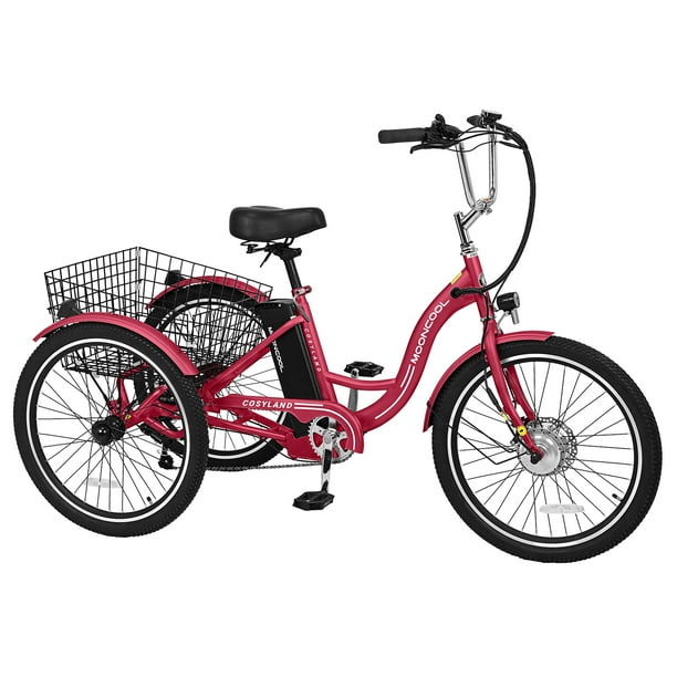MOONCOOL 24'' Electric Tricycle for Adults, 350W 36V Electric Trike 7