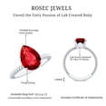 thumbnail image 5 of Rosec Jewels Pear Shape Lab Grown Ruby Engagement Ring for Women (2.9 Carat, AAAA Grade) - Ruby Ring with Surprise Diamond, 925 Sterling Silver, US 8.00, 5 of 8