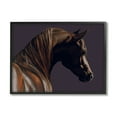 thumbnail image 2 of Stupell Industries Dark Horse Animal Portrait Animals & Insects Painting White Framed Art Print Wall Art, 2 of 5