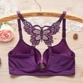 thumbnail image 6 of Bmisegm Womens Y Shape Beautiful Back Ultra Gather Butterfly Lace Glossy Bra Bra Bra for Women Purple 34, 6 of 8