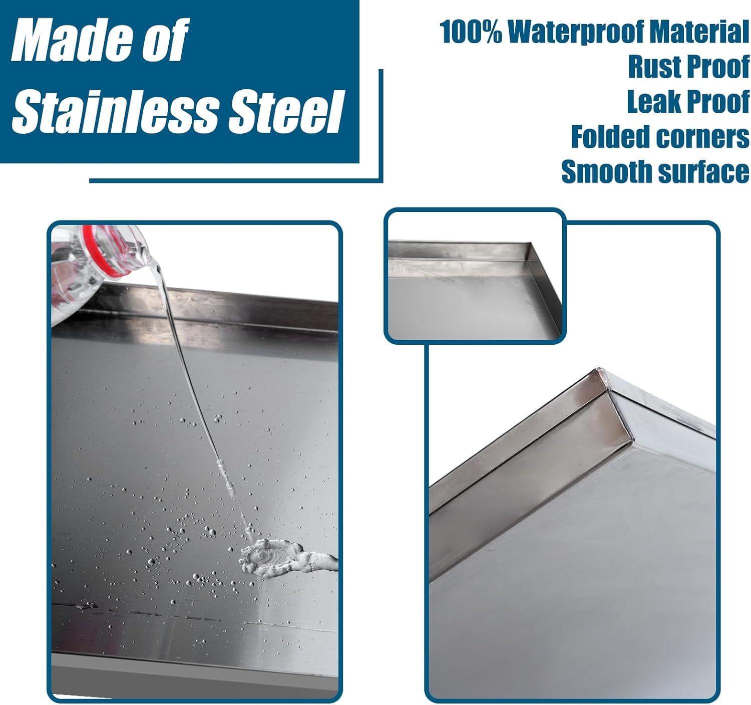 Confote Stainless Steel Replacement Tray for Dog Crate, Chew-Proof and Crack-Proof,35"x22"