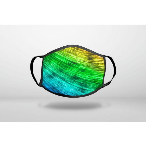 Rainbow Shimmering Curve - 3-Ply Reusable Soft Cloth Face Covering, Unisex, Cotton Inner Layer
