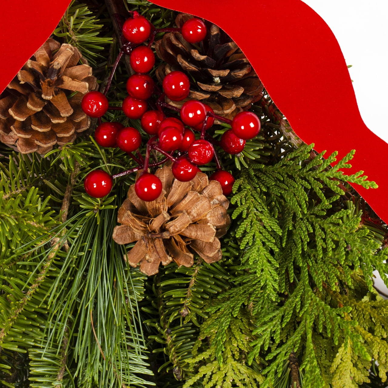 Expert Gardener 20 Inch Frasier Fir Decorated Door Swag Fresh Cut Holiday Greens Live Plants