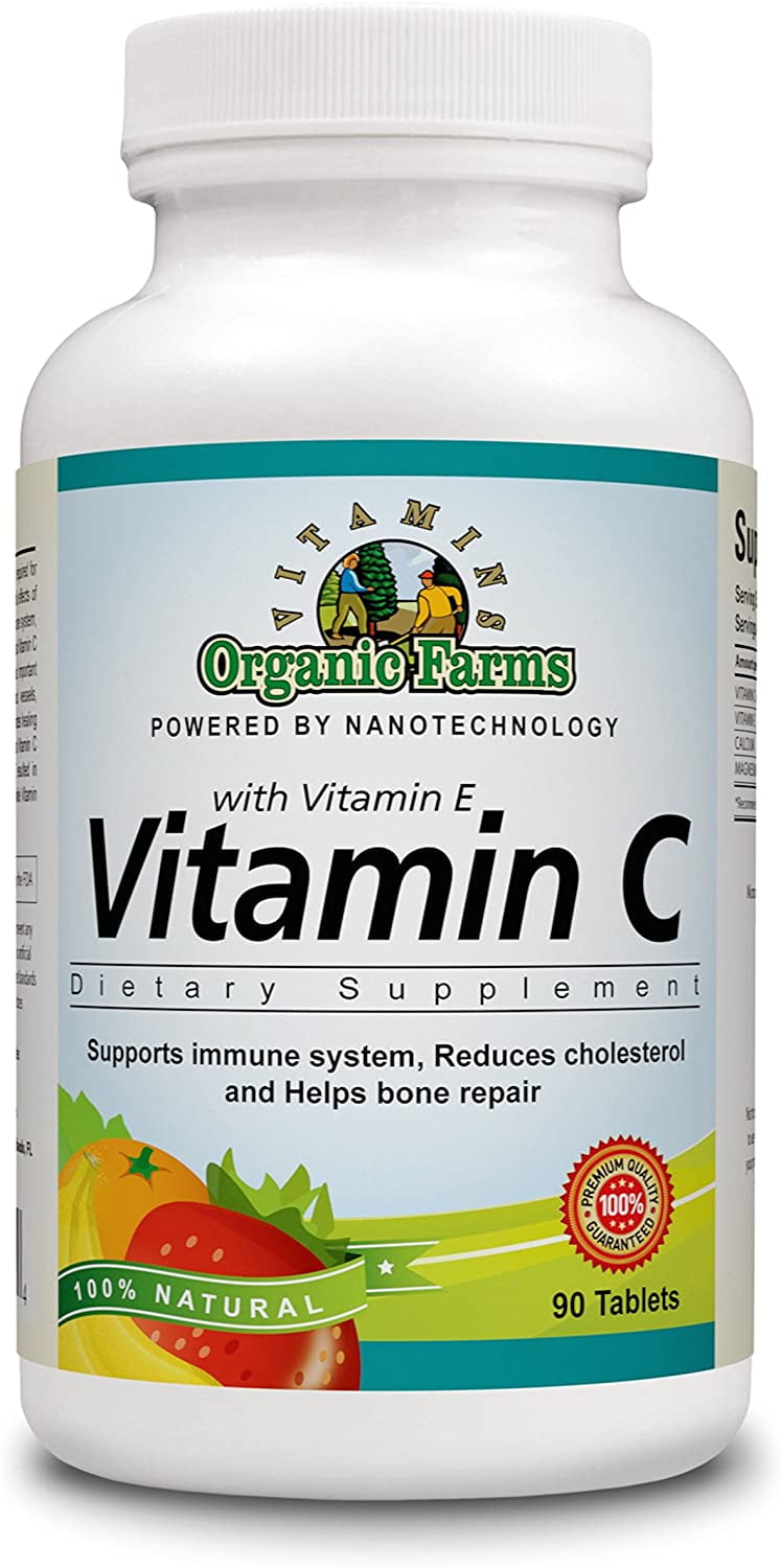Vitamin C with Vitamin E 90 Tablets 100 Natural Dietary Supplement