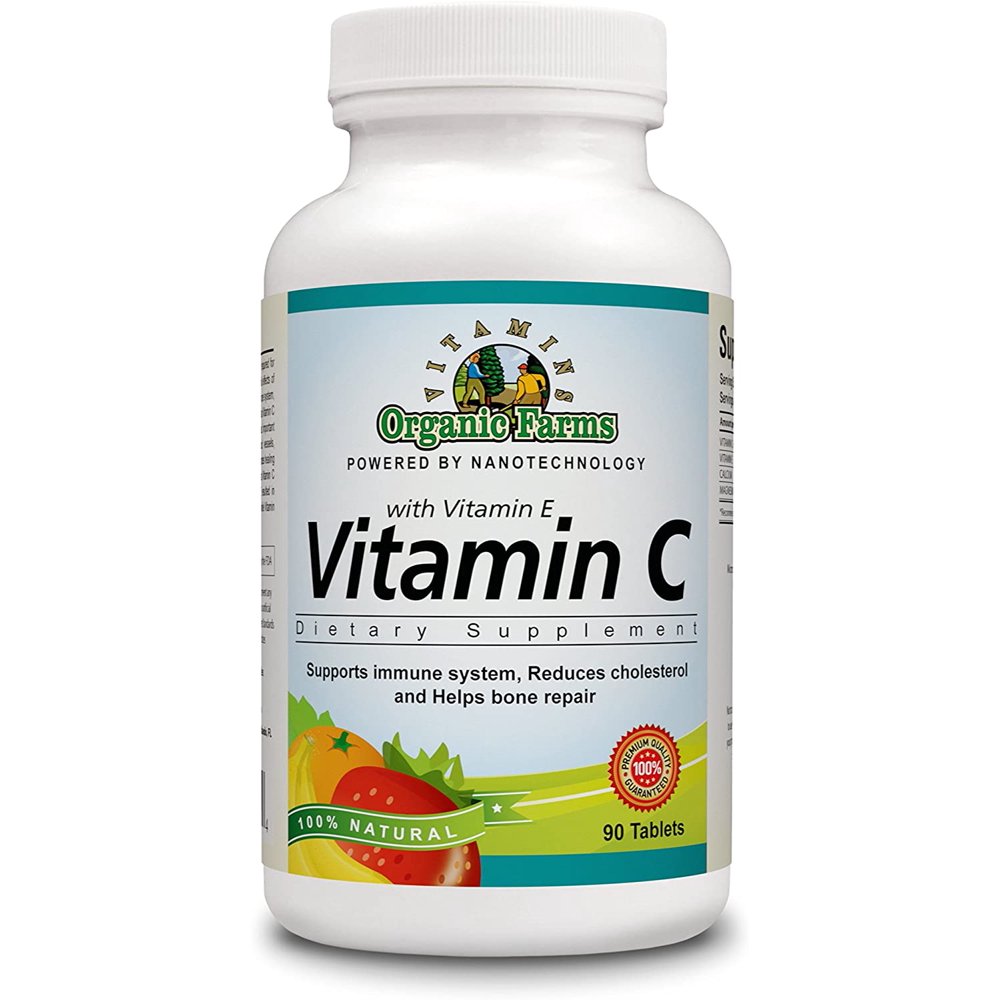 Vitamin C with Vitamin E 90 Tablets 100 Natural Dietary Supplement