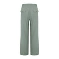 thumbnail image 3 of Flmaly vacation outfits for women High Waistband Womens Linen Beach Pants Casual Elastic High Waisted Wide Leg Loose Comfy Trousers With Pockets Vacation Outfits, 3 of 8