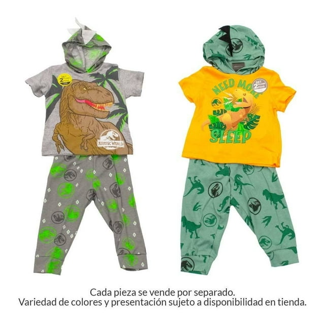 Pijama Jurassic World para Niño con Gorro con Manga Corta Varios Modelos Multicolor 2 Piezas Talla T3X