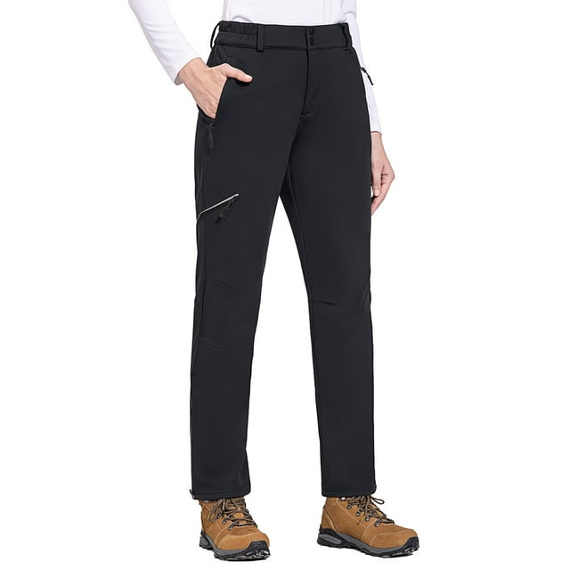 BALEAF Women's Fleece Lined Hiking Pants Winter Insulated Water