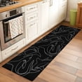 thumbnail image 2 of Black Shark 2'x6' Runner Rugs for Hallway Kitchen Bedside Non Slip Washable, Black White Line Abstract Art Entryway Rug Runners with Rubber Backing, Long Carpet Runner for Laundry Room, 2 of 8