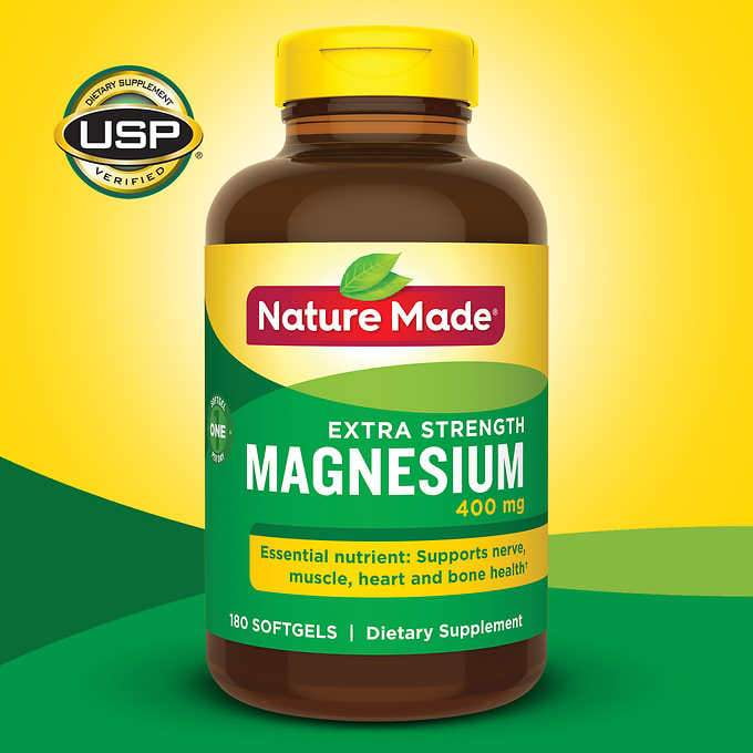 Nature Made Extra Strength Magnesium 400 mg., 180 Softgels Walmart