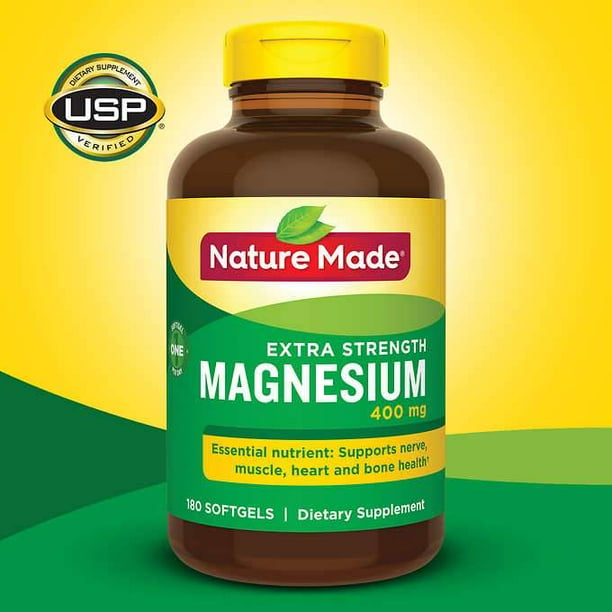 Nature Made Extra Strength Magnesium 400 mg., 180 Softgels Walmart