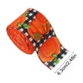 thumbnail image 3 of HOARBOEG Thanksgiving Ribbon with Maple Leaf Pumpkin Plaid Print, 2.36in Wide Cloth Fabric Decorative Craft Ribbon for Gift Wrapping, DIY Bows, Fall Holiday Decor, Fray Resistant Edges, 3 of 6
