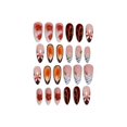 thumbnail image 4 of Cross-border hot sale almond fake nails fashion zebra striped temperament flower removable wearable nail finished product wholesale, 4 of 7