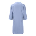 thumbnail image 5 of Hauts d'Été pour Femmes, 2024 Cardigans d'Entraînement Grande Taille Habillé Décontracté Coton Lin Moyen Long Coupe Ajustée Taille Coupe Ajustée Manches Cardigan Chemise Bleue, 5 of 5