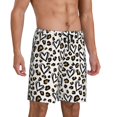 thumbnail image 2 of Kdxio Heart Leopard Print Mens Sleep Shorts Bottoms Soft Comfy Pajama Wear Pants with Drawstring Pockets, 2 of 7