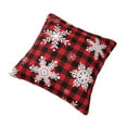 thumbnail image 3 of YFYANG Square Decorative Throw Pillow Case (Without Pillow Insert), Christmas Snowflake Plaid Bedroom Sofa Car Cushion Cover, 18"x18", 3 of 9