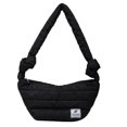 thumbnail image 2 of Bolsa Bolso bandolera de rayas de color puro acolchado a la moda para mujer (negro) JShteea Para Estrenar, 2 of 9