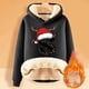 thumbnail image 2 of WILLBEST Sudadera con Capucha para Mujer, con Estampado de Letras Navideñas, de Lana Gruesa, Cálida para El Invierno X-Grande, 2 of 4