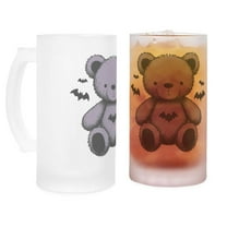 CafePress - Batty Bear Purple - 16 oz Frosted Glass Beer Mug