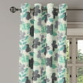 thumbnail image 2 of Ambesonne Floral Grommet Curtain, Abstract Nostalgic Retro, 50" x 72", Charcoal Grey Mint Green, 2 of 6