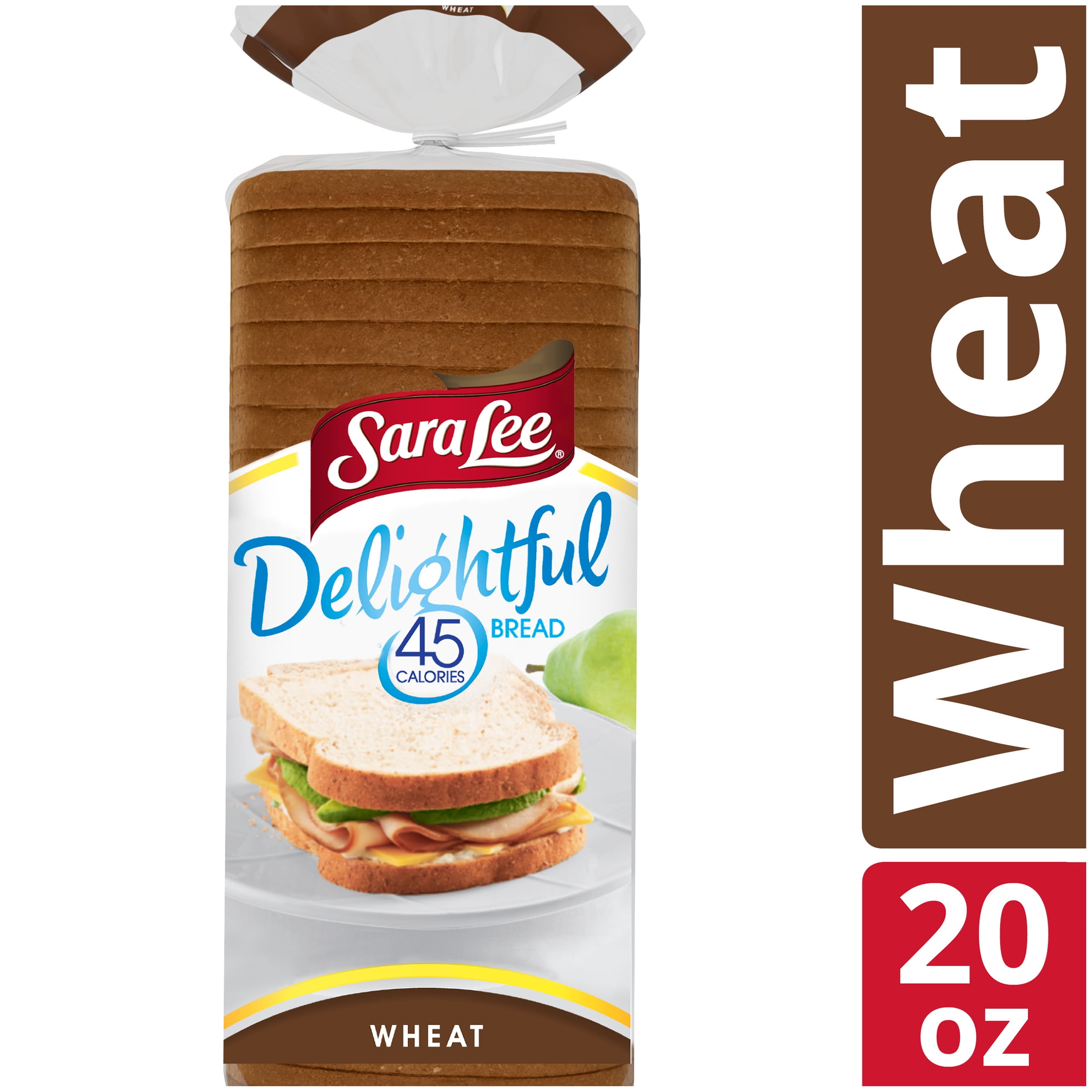 Sara Lee Delightful Wheat Bread, 45 Calories per Slice, 20 oz 