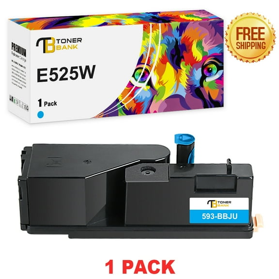 E525W Toner Cartridge Cyan | Compatible for Dell E525W E525 525w for Dell 593-BBJU 593-BBJV 593-BBJW 593-BBJX High Yield Printer Ink