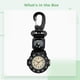 thumbnail image 5 of Reloj con clip y brújula: reloj de bolsillo de cuarzo con mosquetón para aventuras al aire libre, reloj con brújula para exteriores con correa de nailon, resistente al agua, ideal para senderismo, aca, 5 of 5