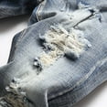 thumbnail image 6 of ZHOGXU Mens Jeans High Waist Distressed Ripped Straight Fit Stretch Slim Fit Denim Pants With Pockets For Daily Wear Blue Xl, 6 of 8
