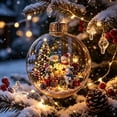 thumbnail image 3 of Light Up Christmas Ball Ornament,3.15in LED Clear Hanging Bauble with Miniature Scene,Holiday Tree Party Home Decor Gift, 3 of 6