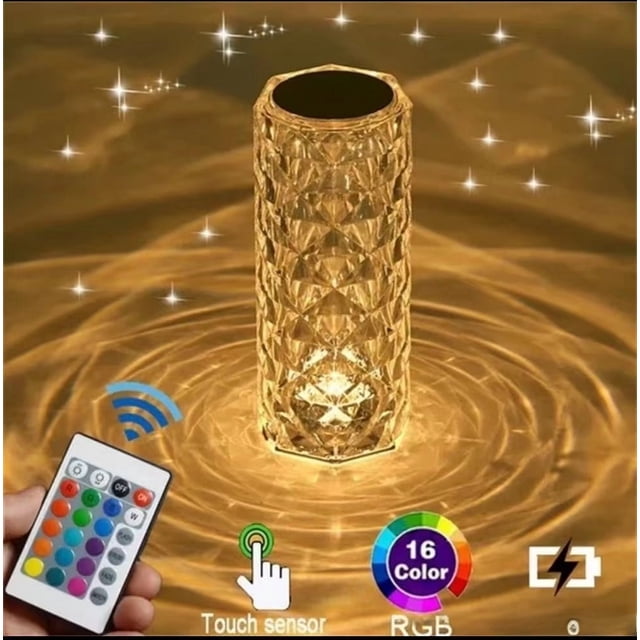 Lámpara de ambiente para dormitorio con forma de rosa, decorativa, para mesita de noche, con sensor, recargable, regalo creativo
